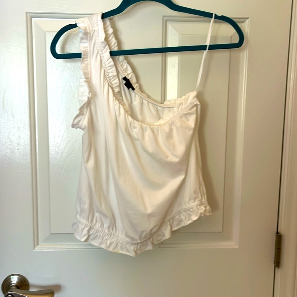 Ann Taylor one shoulder ruffle top